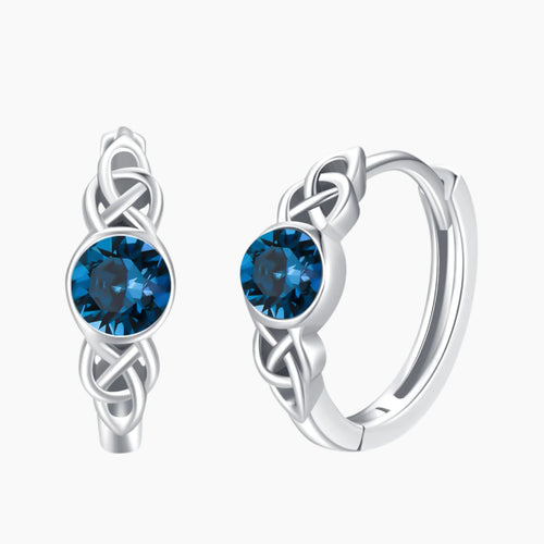 Celtic Moonstone Hoop Earrings