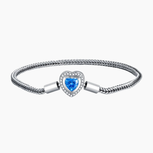 Heart Bead Charm Net Chain Bracelet