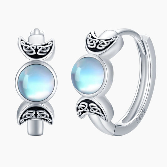 Triple Moon Goddess Earrings