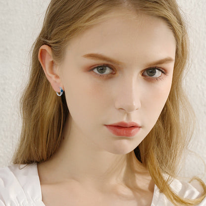 Celtic Moonstone Hoop Earrings