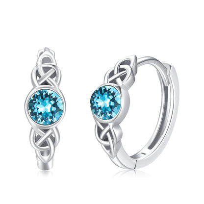 Celtic Moonstone Hoop Earrings