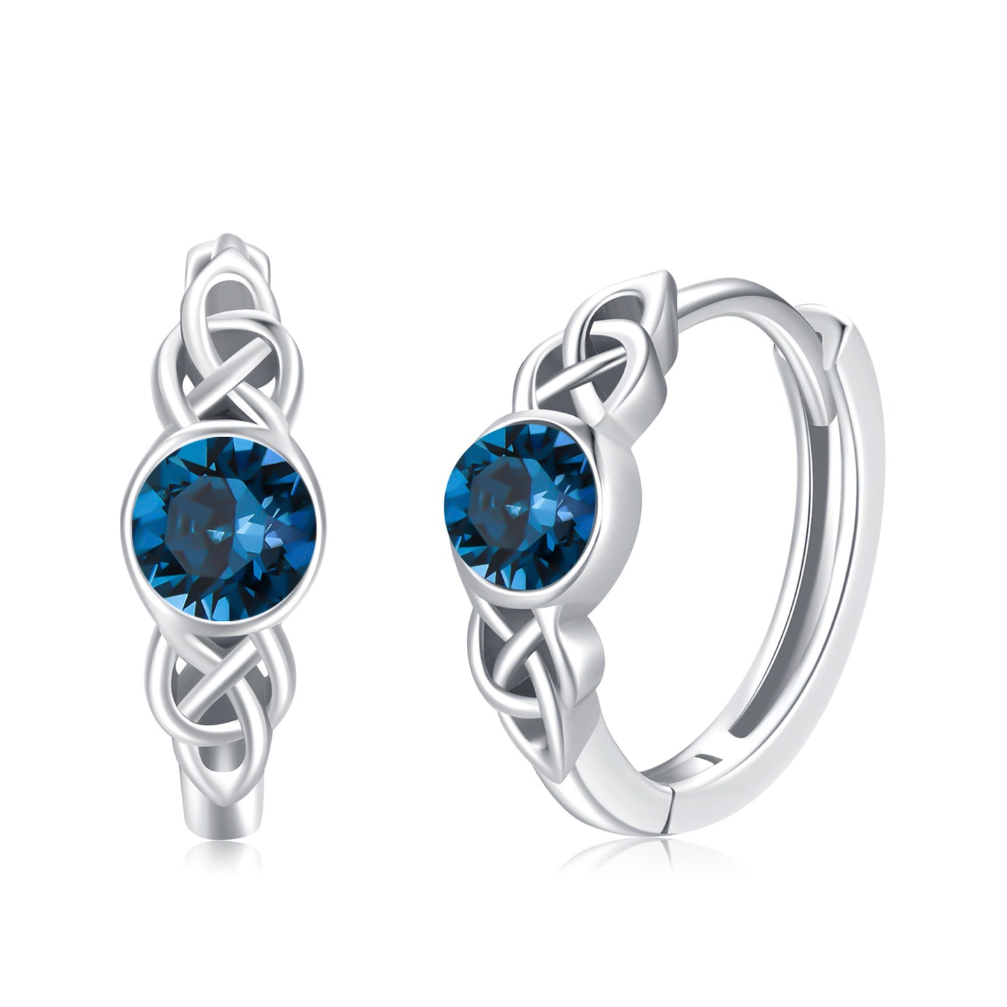 Celtic Moonstone Hoop Earrings