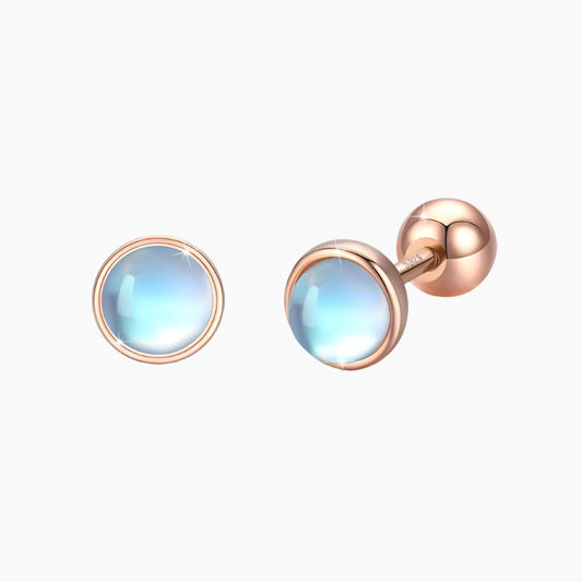 Moonstone Tragus Cartilage Screw Back Earrings