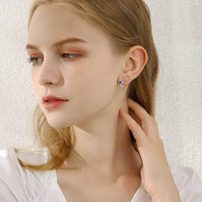 Celtic Moonstone Hoop Earrings
