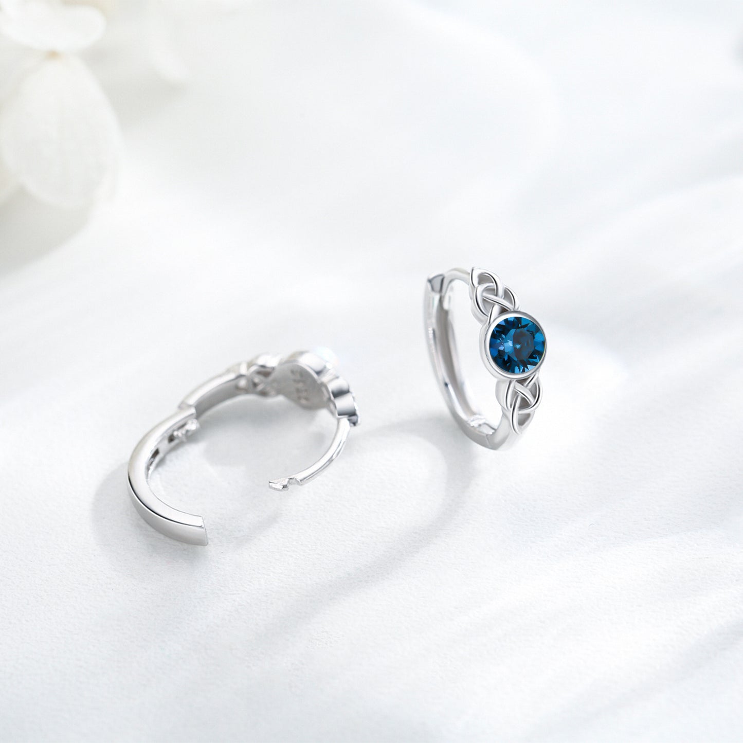 Celtic Moonstone Hoop Earrings